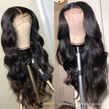 China Vendor Wholesale Virgin Brazilian HD Full Lace Frontal Wigs Natural Transparent Lace Front Human Hair Wig for Black Women